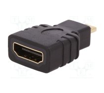 Adapter; HDMI socket,micro HDMI plug; black | QOLTEC-50506  | 50506