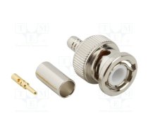 Connector: BNC; plug; male; straight; 50Ω; crimped; for cable; PTFE | 000-36775  | 000-36775