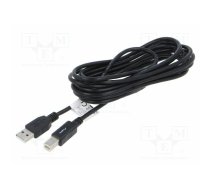 Cable; USB 2.0; USB A plug,USB B plug; gold-plated; 1.8m; black | CA-USBA15CU-0018BK | CA-USBA-15CU-0018-BK