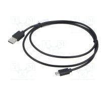 Cable; USB 2.0; USB A plug,USB B micro plug; gold-plated; 1m | CA-USBM20CU-0010BK | CA-USBM-20CU-0010-BK