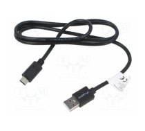 Cable; USB 2.0; USB A plug,USB C plug; nickel plated; 1m; black | CA-USBO15CU-0010BK | CA-USBO-15CU-0010-BK