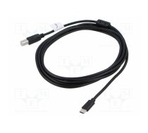 Cable; USB 2.0; USB B plug,USB C plug; gold-plated; 3m; black; Cu | CA-USBA14CC-0030BK | CA-USBA-14CC-0030-BK