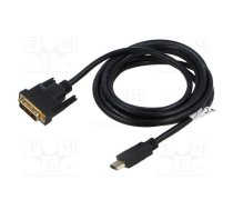 Cable; dual link; DVI-D (24+1) plug,HDMI plug; 3m; black; 28AWG | CA-HDDV20CU-0030BK  | CA-HDDV-20CU-0030-BK