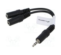 Cable; Jack 3.5mm 3pin socket x2,Jack 3.5mm 3pin plug; 0.1m | AD-0024-BK | AD-0024-BK