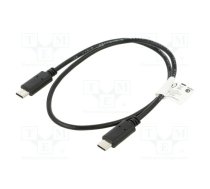 Cable; USB 2.0; USB C plug,both sides; gold-plated; 0.5m; black | CA-CMCM10CU-0005BK | CA-CMCM-10CU-0005-BK