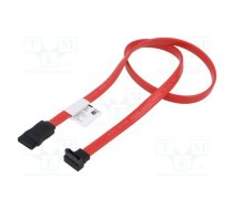 Cable: SATA; SATA plug,SATA plug angled; 0.5m; red; Core: Cu; 26AWG | CA-SASA12CU-0050R  | CA-SASA-12CU-0050-R