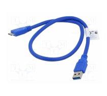 Cable; USB 3.0; USB A socket,USB B micro plug; gold-plated; 0.5m | CA-US3M10CC-0005B | CA-US3M-10CC-0005-B