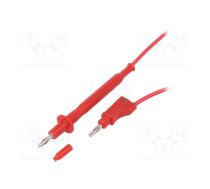 Test lead; 60VDC; 30VAC; 20A; probe tip,banana plug 4mm; Len: 1m | PJP4112-D4-100R  | 4112-D4-100R