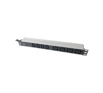 1U Aluminum PDU, rackmountable, 4x C13, 4x C19 2x 16A Plug, 250VAC 50/60Hz open end | DN-95423 | Sockets quantity 10 | DN-95423  | 4016032473688