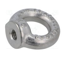 Lifting eye nut; eye; M8; A2 stainless steel; DIN 582; 20mm | DIN582-M8-NI  | DIN 582-M8-NI