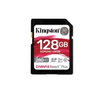 Kingston Technology 128GB Canvas React Plus SDXC UHS-II 280R/100W U3 V60 for Full HD/4K | SDR2V6/128GB  | 0740617340617