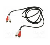 Cable; RCA plug x2,both sides; 5m; Plating: nickel plated; black | CV022-5.0 | CV022-5.0