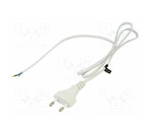 Cable; 2x0.5mm2; CEE 7/16 (C) plug,wires; PVC; 1.2m; white; 2.5A | POSAC-CEE7/16WH12  | POSAC-CEE7/16WH12