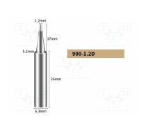 Tip; chisel; 1.2mm; for soldering station | BK900-1.2D  | 900-1.2D