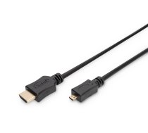 DIGITUS HDMI High Speed with Ethernet Connecting Cable - Micro HDMI Type-D Male|HDMI Type-A Male - 2 m | AK-330109-020-S  | 4016032291107 | AK-330109-020-S