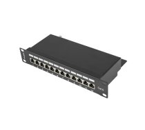 Patch Panel 12 Port 1U 10'' cat.6 black | NULAGPP12000003  | 5901969416022 | PPF6-9012-B