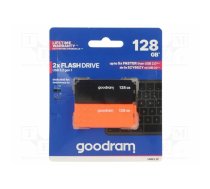 Pendrive; USB 3.2 Gen 1; 128GB; R: 60MB/s; W: 20MB/s; black,orange | UME3-1280MXR11-2P | UME3-1280MXR11-2P