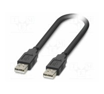 Cable; USB 2.0; USB A plug,both sides; 0.5m; black; Core: Cu; black | 1333131  | 1333131