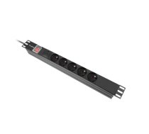 PDU rack power strip 19 inch 1U 16A 5x230V 2m black | NULAGTP00000064  | 5901969441741 | PDU-05E-0200-BK