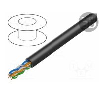Wire; U/UTP; Cat 6; 4x2x23AWG; Cu; wire; PE; black; 100m; Øcable: 6mm | DK-1611-V-1-OD | DK-1611-V-1-OD