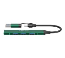 CANYON hub DS-02 4in1 USB-A/C Green | CNS-TDS02GR | 5291485017439