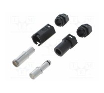 Connector: DC supply; plug; male + female; QS; 210A; 500V; PIN: 1 | QS10H-F+M-BLACK | QS10H-F+M BLACK