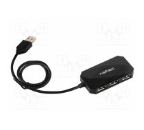 Hub USB; USB A socket x4,USB A plug; USB 2.0; PnP; black; 480Mbps | NHU-0647  | NHU-0647