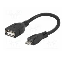 Cable; OTG,USB 2.0; USB A socket,USB B micro plug; 0.15m; black | NKA-0614 | NKA-0614