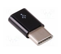 Accessories: adapter; black; USB B micro socket,USB C plug | SC0220 | MICRO USB(F) TO USB-C(M) ADAPTER BLACK