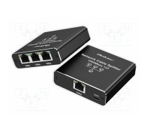 Switch Ethernet; RJ45 socket x4,USB C socket; black; 100m | QOLTEC-52294 | 52294