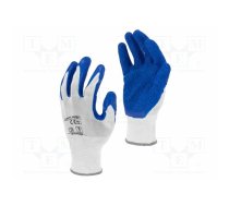 Protective gloves; Size: 11; blue/white; latex,polyester; tag | LAHTI-L210511K | L210511K