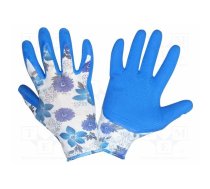 Protective gloves; Size: 8; violet; latex,polyester; women's; tag | LAHTI-L211508K | L211508K