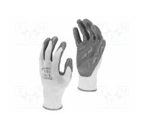 Protective gloves; Size: 10; grey/white; nitryl,polyester; tag | LAHTI-L220310K | L220310K