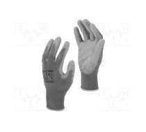 Protective gloves; Size: 9; grey; polyester,PU; tag | LAHTI-L230209K | L230209K