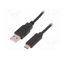 Cable; USB 2.0; USB A plug,USB C plug; 1m | QOLTEC-50487 | 50487