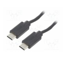 Cable; USB 2.0; USB C plug,both sides; 3m; black | QOLTEC-52348 | 52348