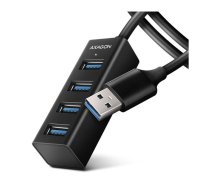 AXAGON HUE-M1AL Mini USB-A-Hub 4x USB-A 3.2 Gen 1 silber - 1 2m | HUE-M1AL | 8595247906212