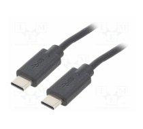 Cable; USB 2.0; USB C plug,both sides; 2m; black | QOLTEC-52345 | 52345