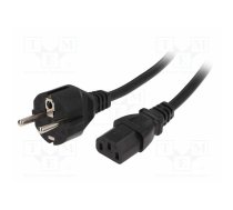 Cable; 3x1mm2; CEE 7/7 (E/F) plug,IEC C13 female; PVC; 1.5m; 16A | SN310-3/10/1.5BK | LT-312+501 H05VV-F 3X1.0 BLK 1.5M