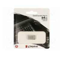 Pendrive; USB 3.2 Gen 1; 64GB; R: 200MB/s; DataTraveler Micro | DTMC3G2/64GB | DTMC3G2/64GB