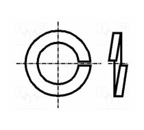 Washer; spring; M10; D=18.1mm; h=2.2mm; acid resistant steel A4 | B10/BN673 | 1253832