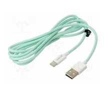 Cable; USB 2.0; USB A plug,USB C plug; 1.5m; green; 480Mbps; 60W | CU0328 | CU0328