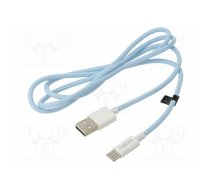 Cable; USB 2.0; USB A plug,USB C plug; 1m; blue; 480Mbps; textile | CU0330 | CU0330