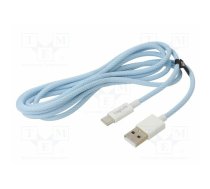 Cable; USB 2.0; USB A plug,USB C plug; 1.5m; blue; 480Mbps; 60W; 3A | CU0331 | CU0331