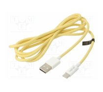 Cable; USB 2.0; USB A plug,USB C plug; 1.5m; yellow; 480Mbps; 60W | CU0334 | CU0334