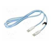 Cable; USB 2.0; USB C plug,both sides; 1m; blue; 480Mbps; textile | CU0350 | CU0350