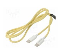 Cable; USB 2.0; USB C plug,both sides; 1m; yellow; 480Mbps; 60W; 3A | CU0353 | CU0353
