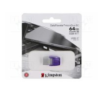 Pendrive; USB 3.2 Gen 1; 64GB; R: 200MB/s; violet; USB A,USB C | DTDUO3CG3/64GB | DTDUO3CG3/64GB