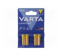 Battery: alkaline; AAA,R3; 1.5V; non-rechargeable; 4pcs; LONGLIFE | BAT-LR3X4BL-LL/V | 4103101414