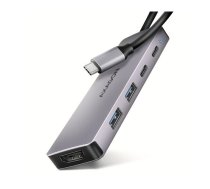 AXAGON HMC-5H60 USB-C 3.2 Gen 1 hub, 2x USB-A, 1x USB-C, 4K 60Hz HDMI, PD 100W, 15cm USB-C cable | HMC-5H60 | 8595247908049